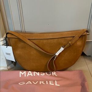 Mansur gavriel suede large moon sling bag